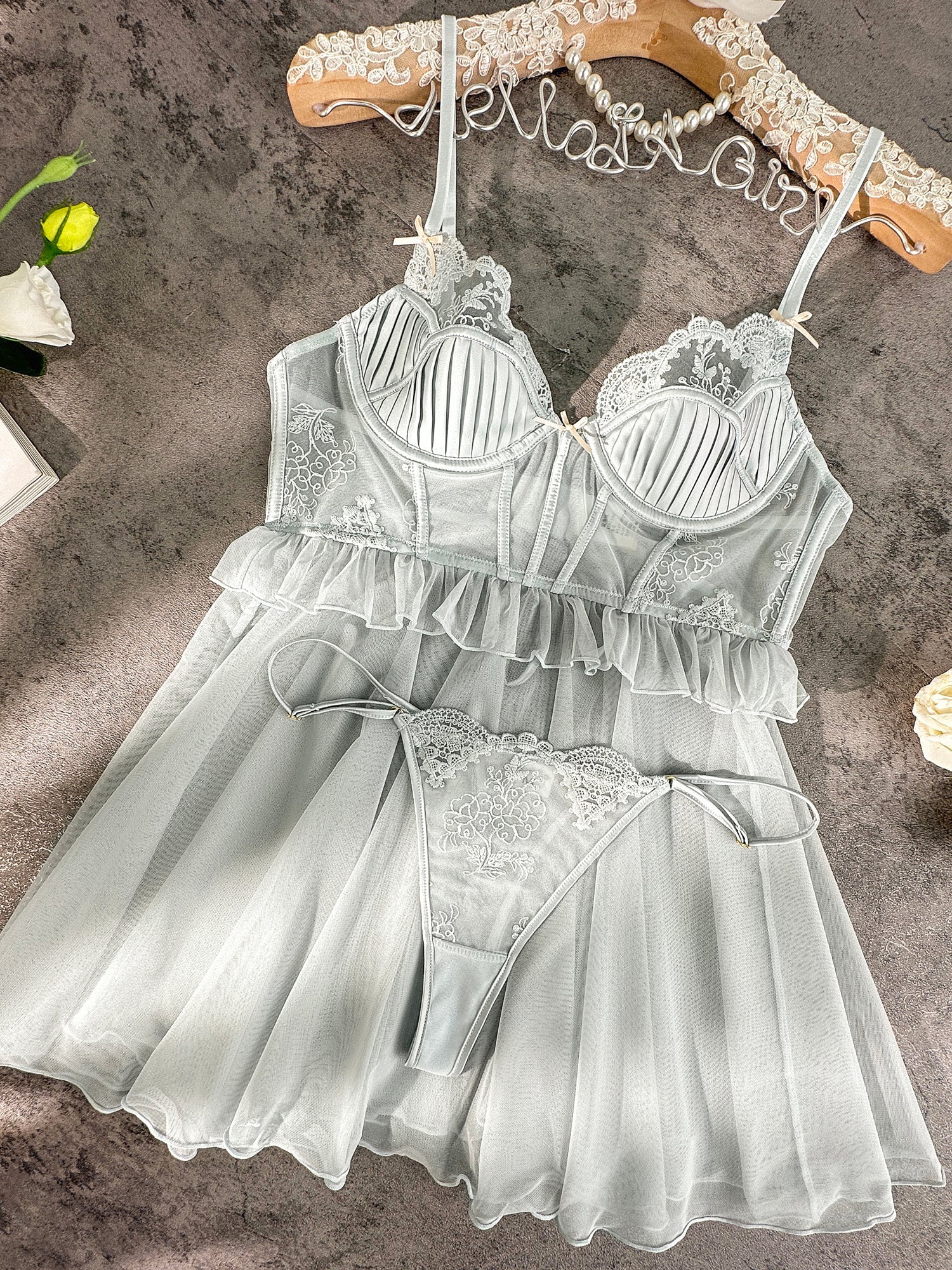 Elegant Embroidered Lace Slip Dress - Concordia Style Boutique