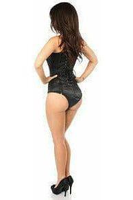 Lavish Black Satin Corset Romper
