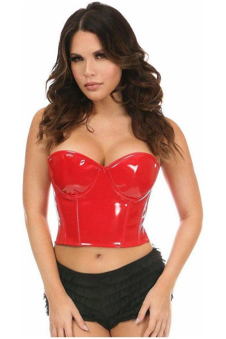 Lavish Red Patent PVC Underwire Bustier