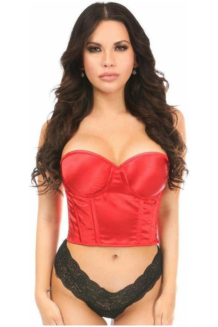 Lavish Red Satin Underwire Bustier