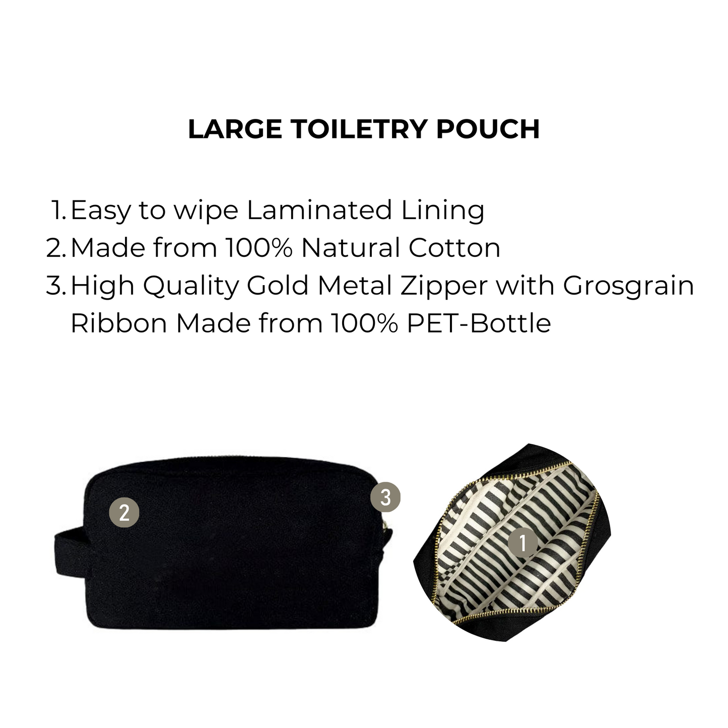 Toiletry Bag - Organizing Pouch, Large, Black - Concordia Style Boutique
