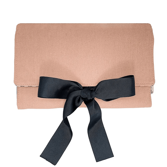 Large Jewelry Roll, Travel Pouch, Pink/Blush - Concordia Style Boutique