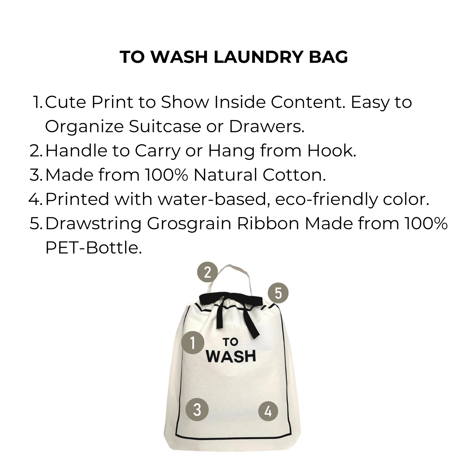 To Wash Laundry Bag, Cream - Concordia Style Boutique