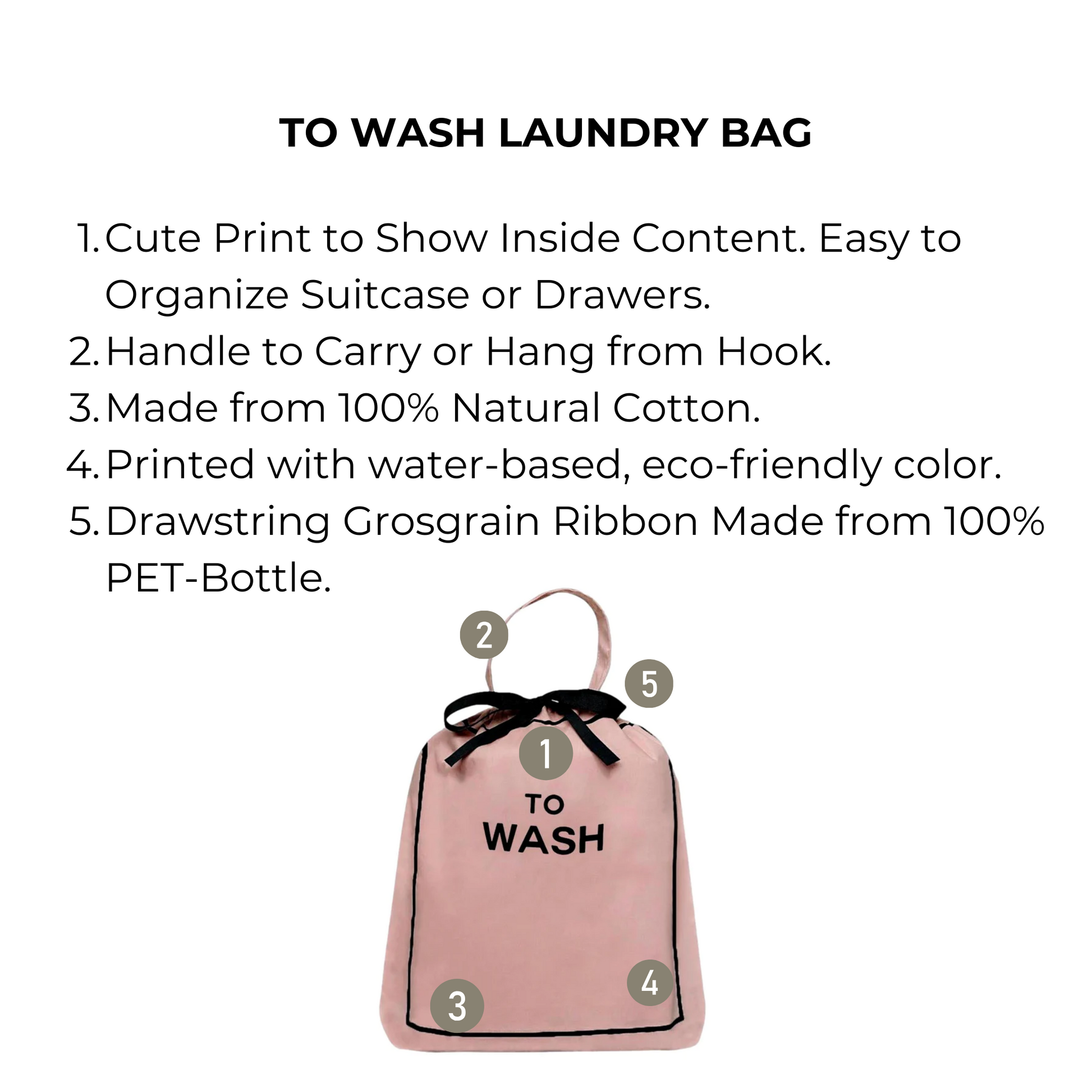 To Wash Laundry Bag, Pink/Blush - Concordia Style Boutique