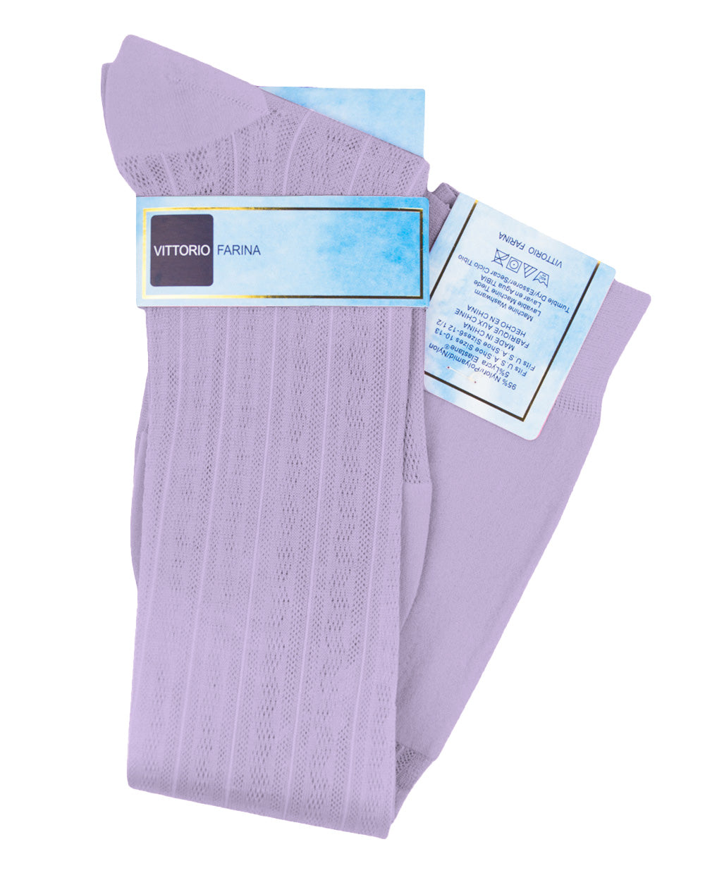 Vittorio Farina Men's Ribbed Shear Nylon Over The Calf Dress Socks - Concordia Style Boutique