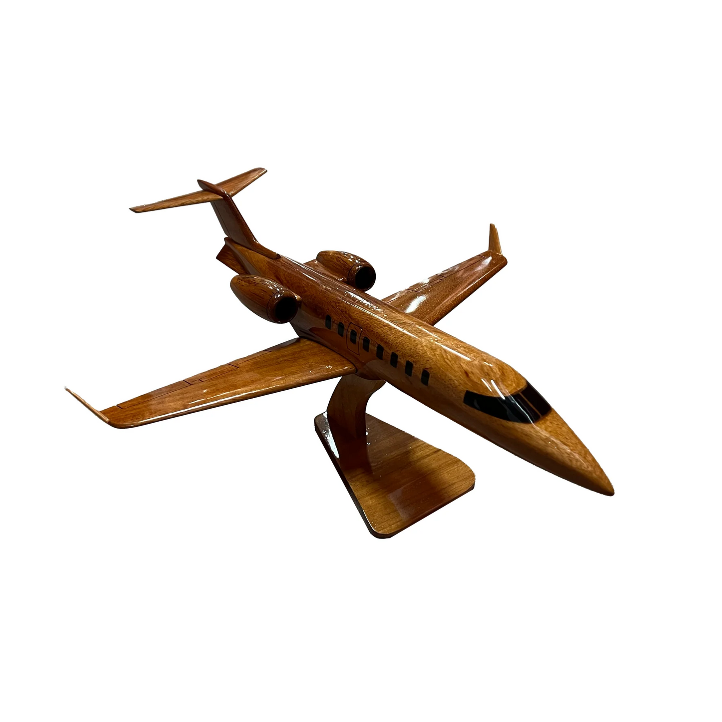 Lear45  Mahogany Wood Desktop Airplane Model