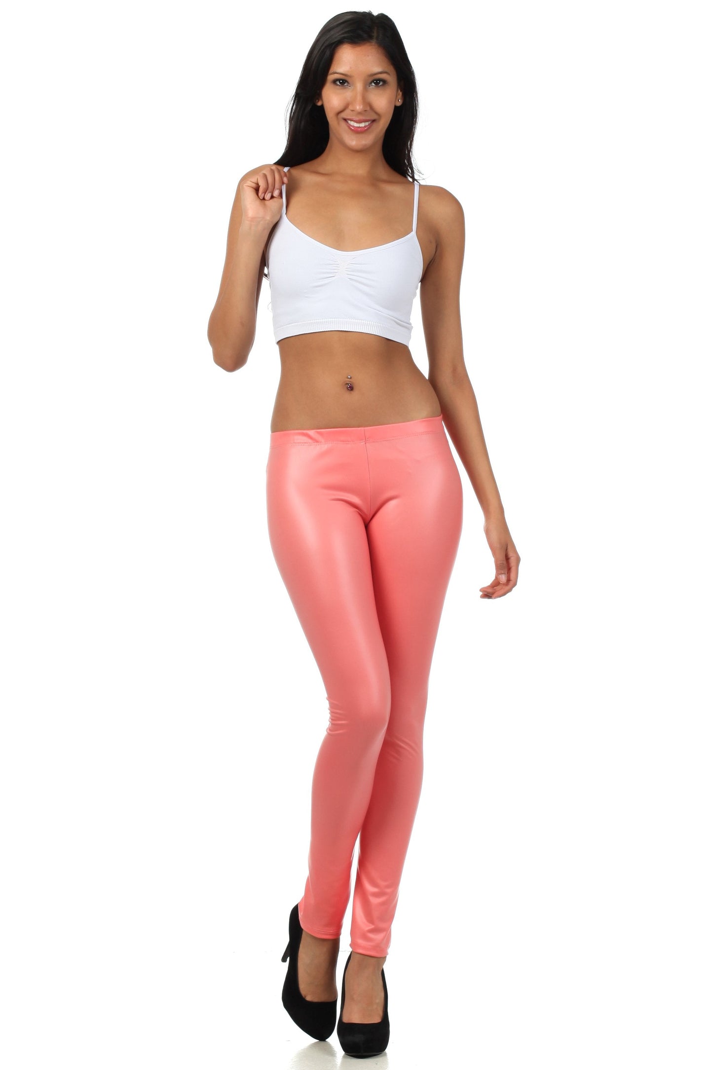 Sakkas Footless Ultra Slim Fit Matte Liquid Wet Look Leggings - Concordia Style Boutique