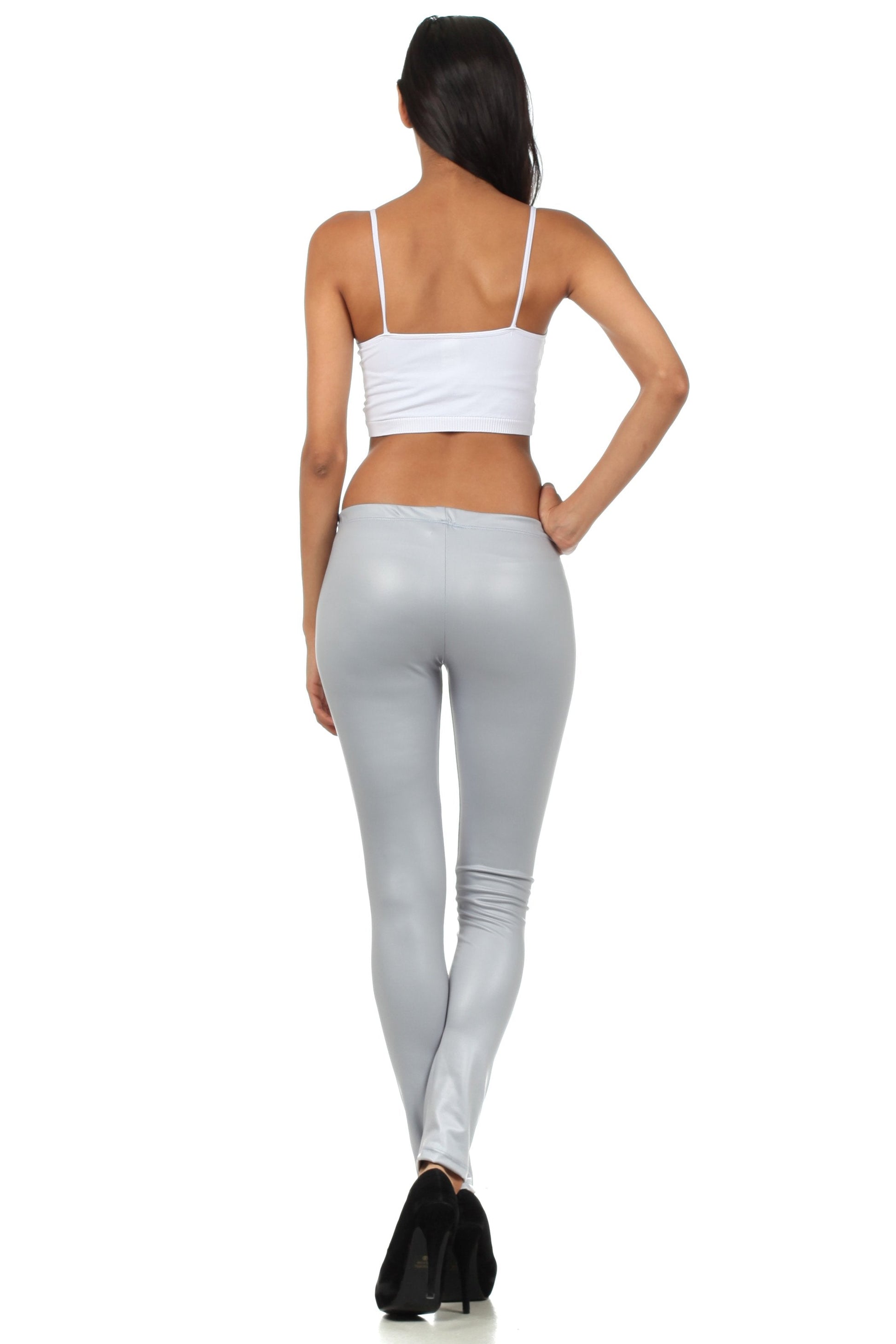 Sakkas Footless Ultra Slim Fit Matte Liquid Wet Look Leggings - Concordia Style Boutique