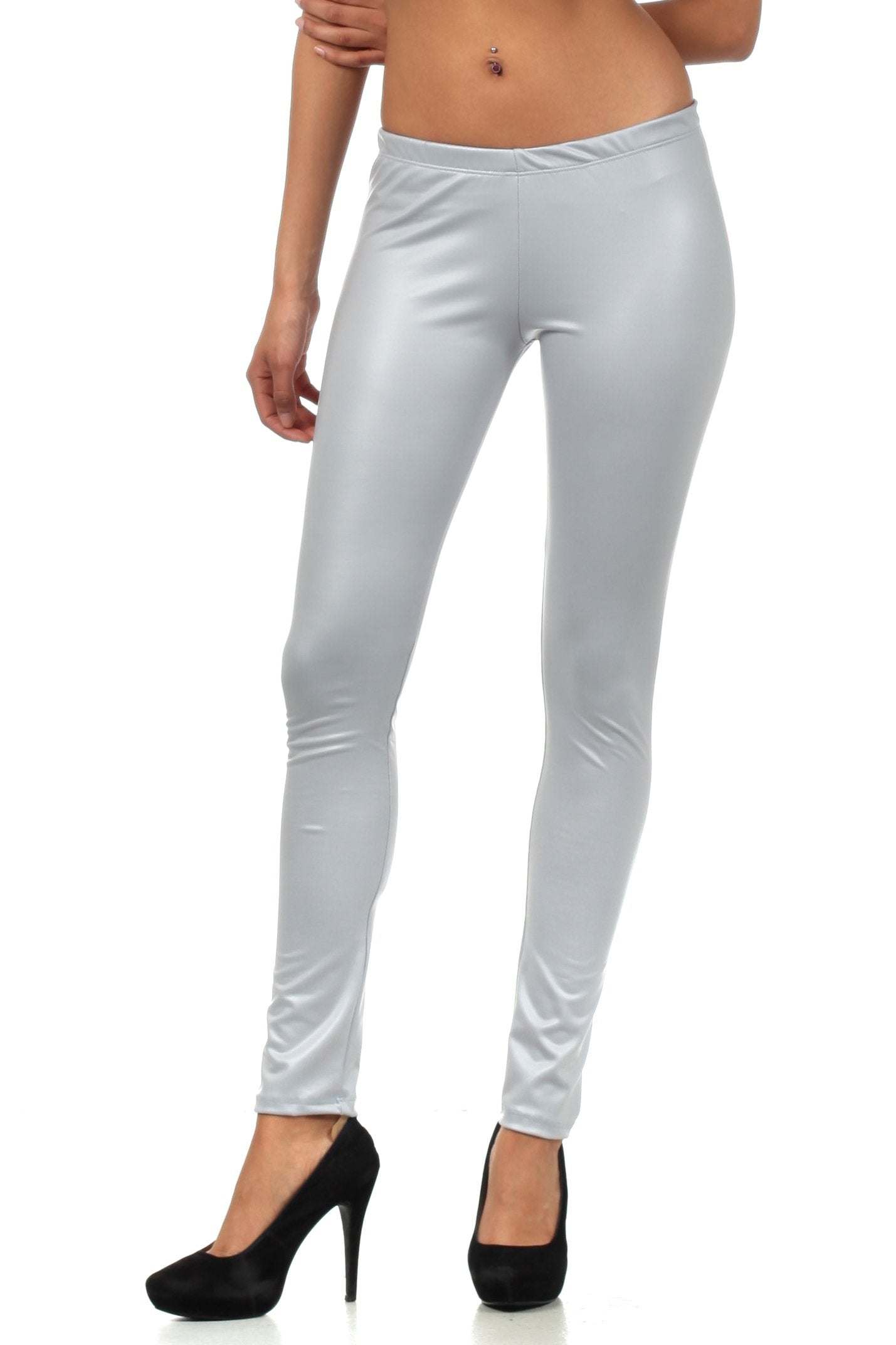 Sakkas Footless Ultra Slim Fit Matte Liquid Wet Look Leggings - Concordia Style Boutique