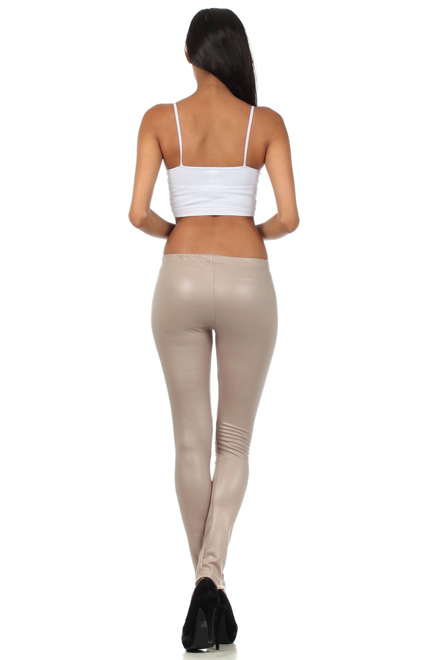 Sakkas Footless Ultra Slim Fit Matte Liquid Wet Look Leggings - Concordia Style Boutique