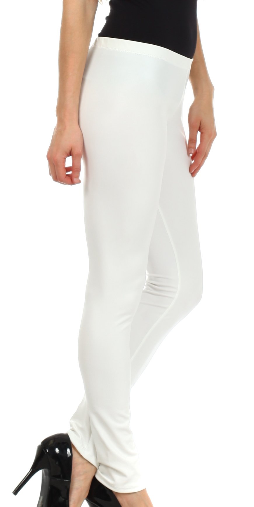 Sakkas Footless Ultra Slim Fit Matte Liquid Wet Look Leggings - Concordia Style Boutique