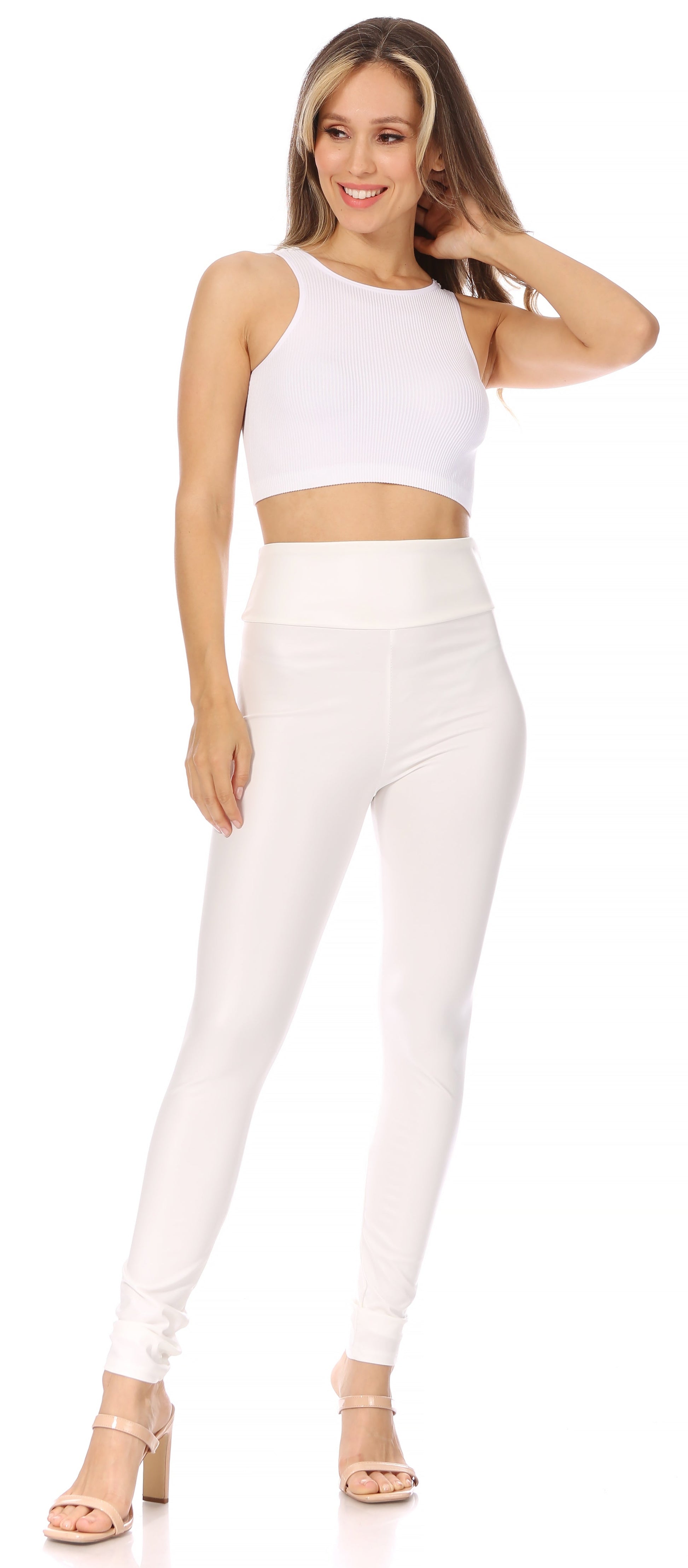 Sakkas Matte Liquid High Waist Stretch Leggings - Made in USA - Concordia Style Boutique