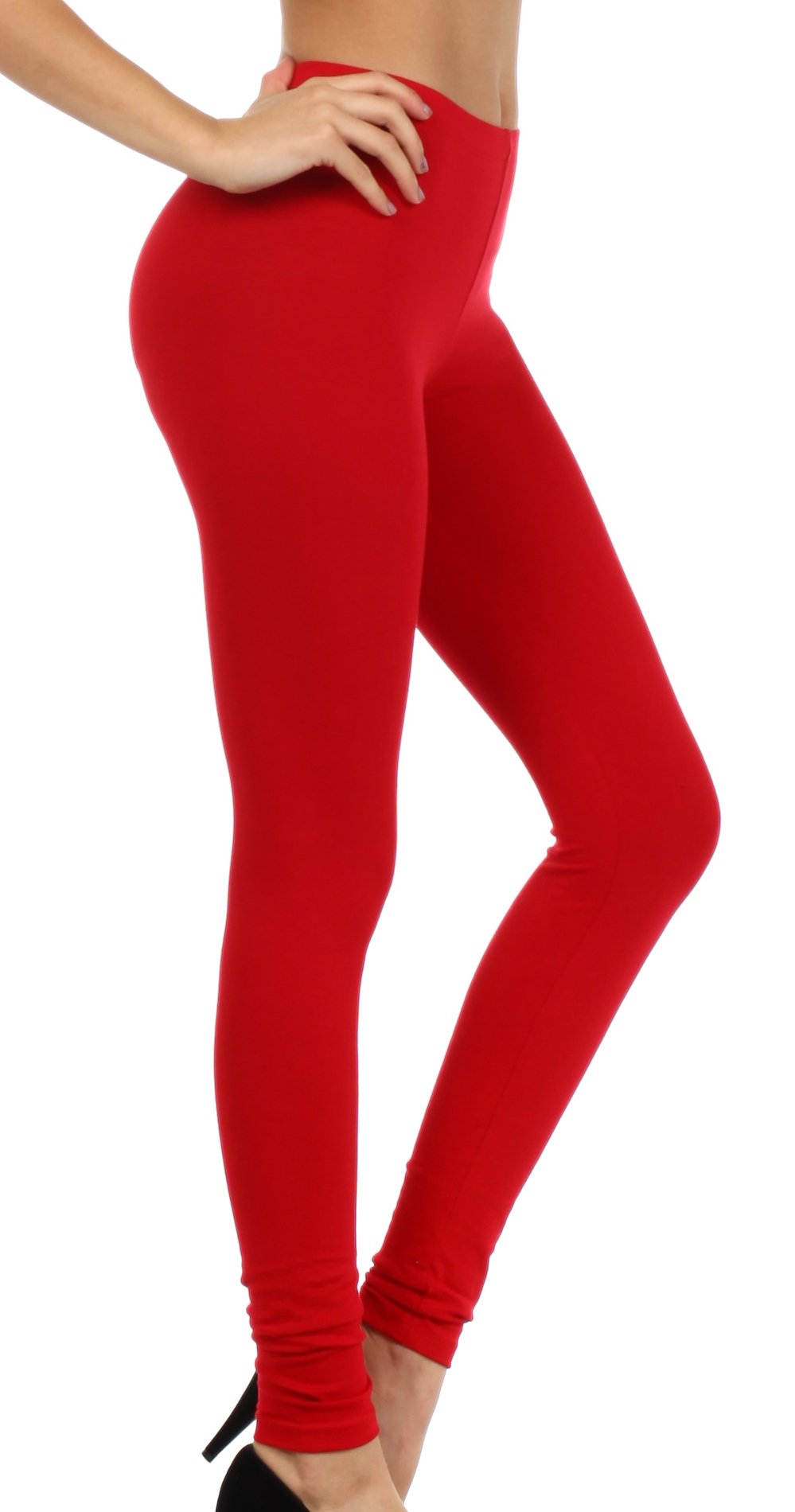 Sakkas Cotton Blend Solid Color Footless Stretch Leggings - Made in USA - Concordia Style Boutique