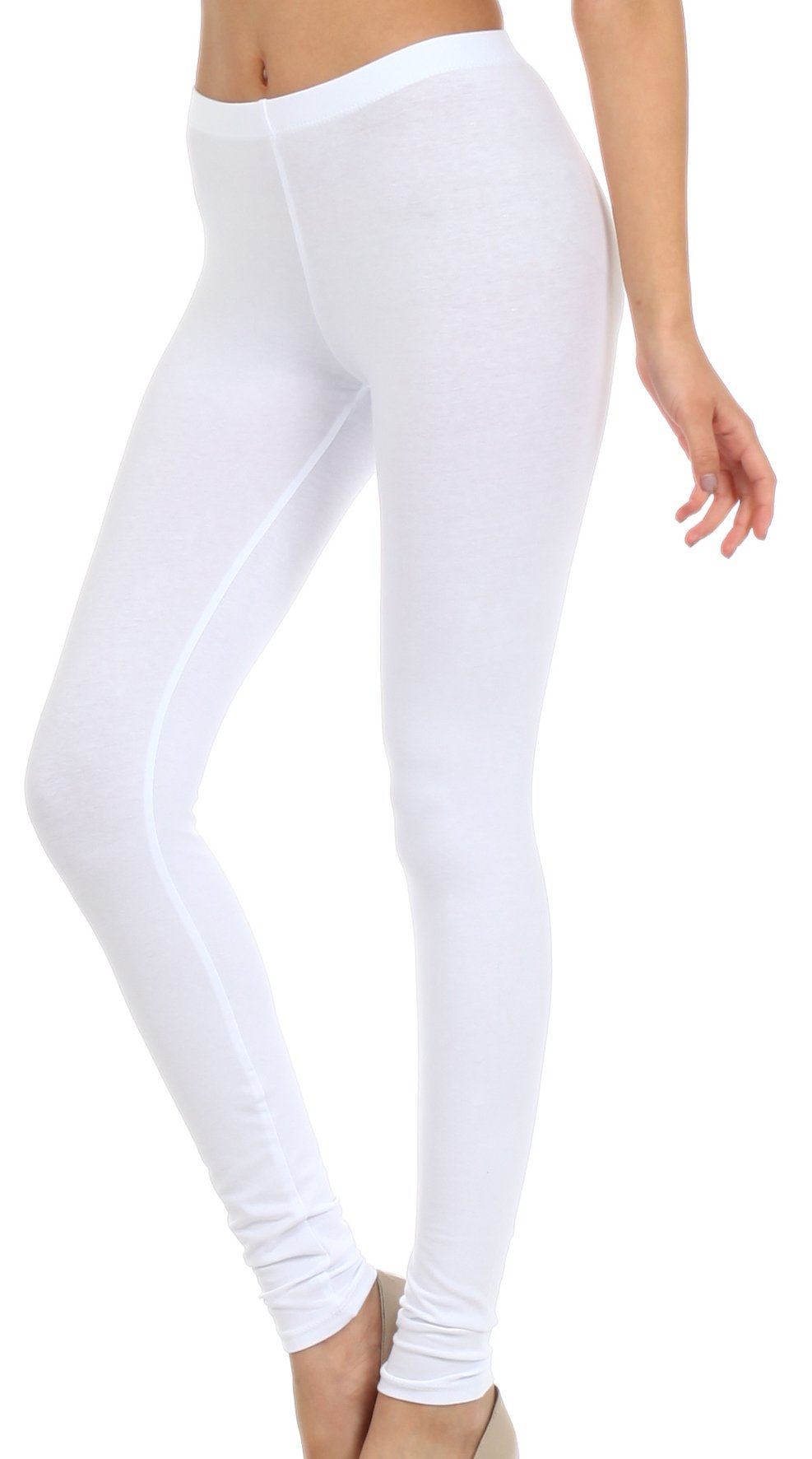 Sakkas Cotton Blend Solid Color Footless Stretch Leggings - Made in USA - Concordia Style Boutique