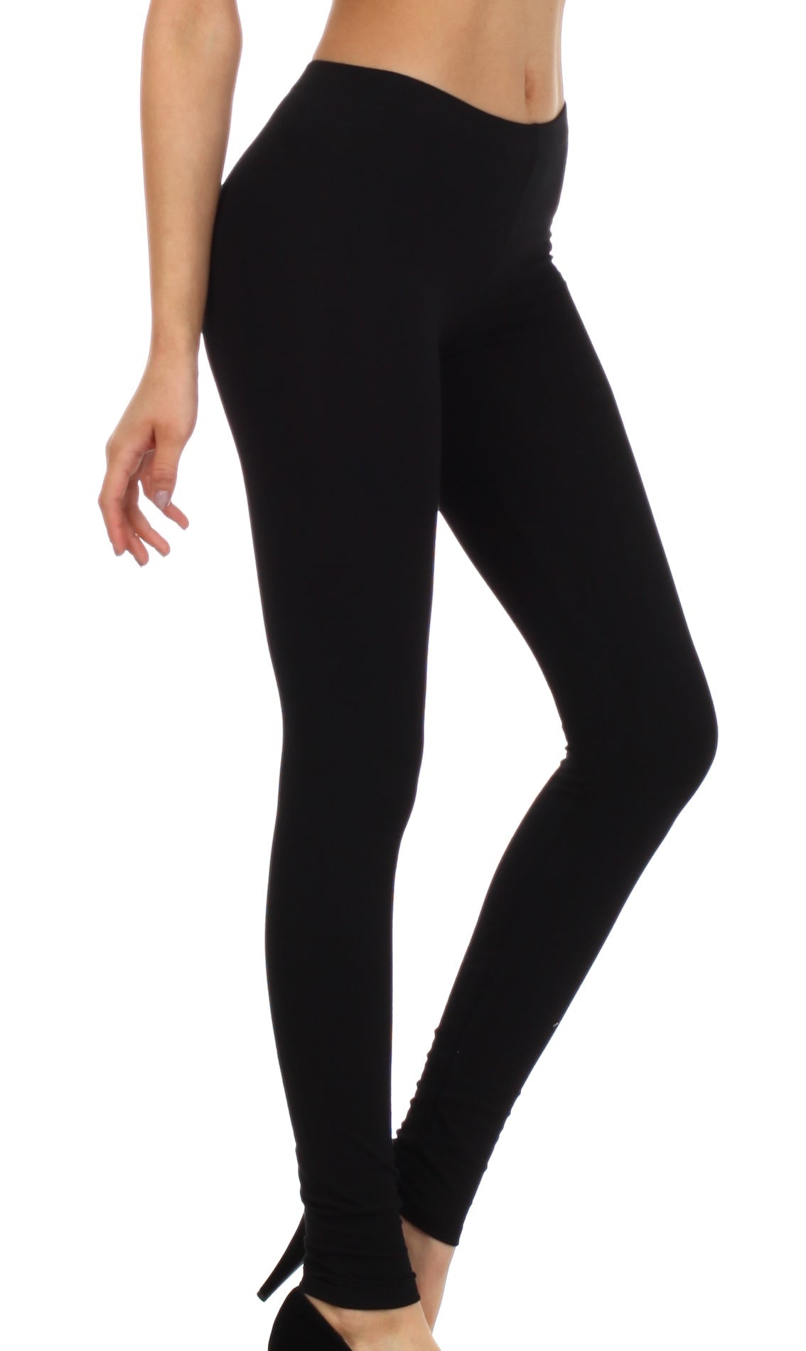 Sakkas Cotton Blend Solid Color Footless Stretch Leggings - Made in USA - Concordia Style Boutique