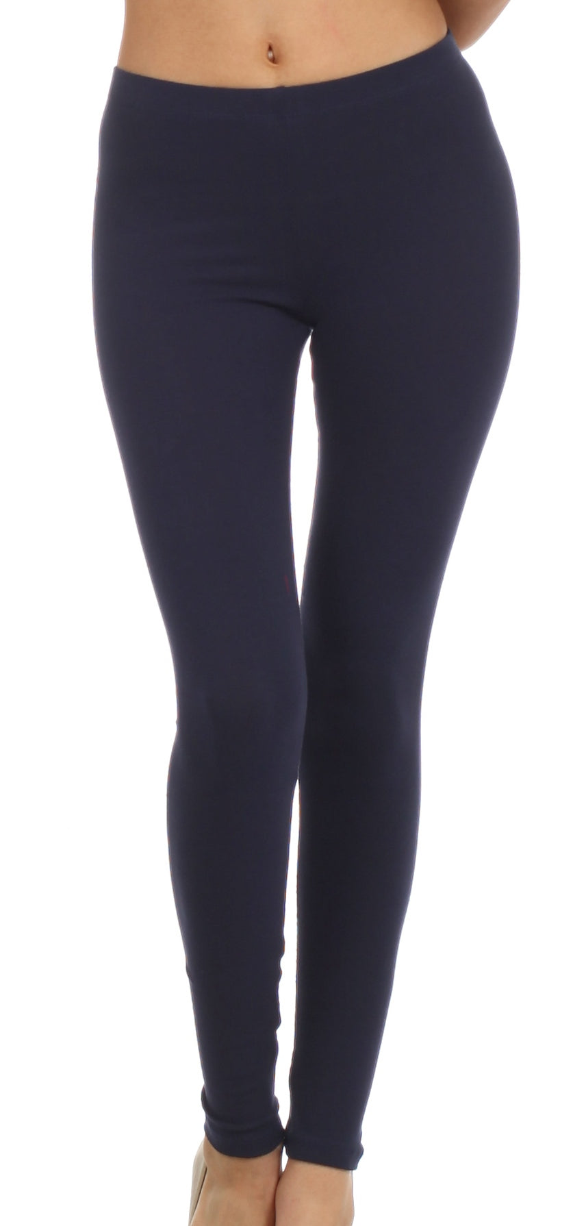 Sakkas Cotton Blend Solid Color Footless Stretch Leggings - Made in USA - Concordia Style Boutique