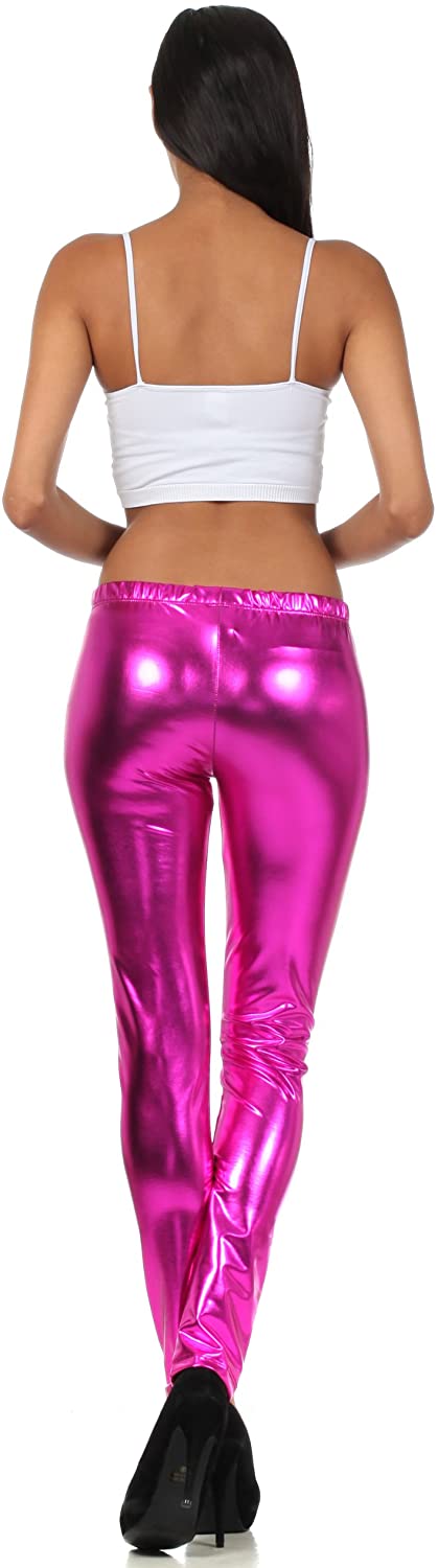 Sakkas Footless Liquid Wet Look Shiny Metallic Stretch Leggings - Concordia Style Boutique