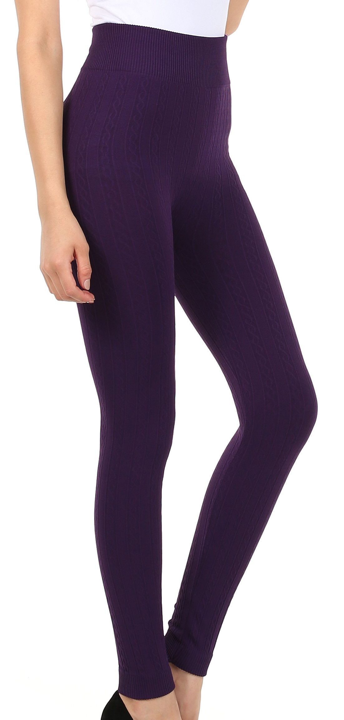 Sakkas Cable Knit Fleece Lined Leggings - Concordia Style Boutique