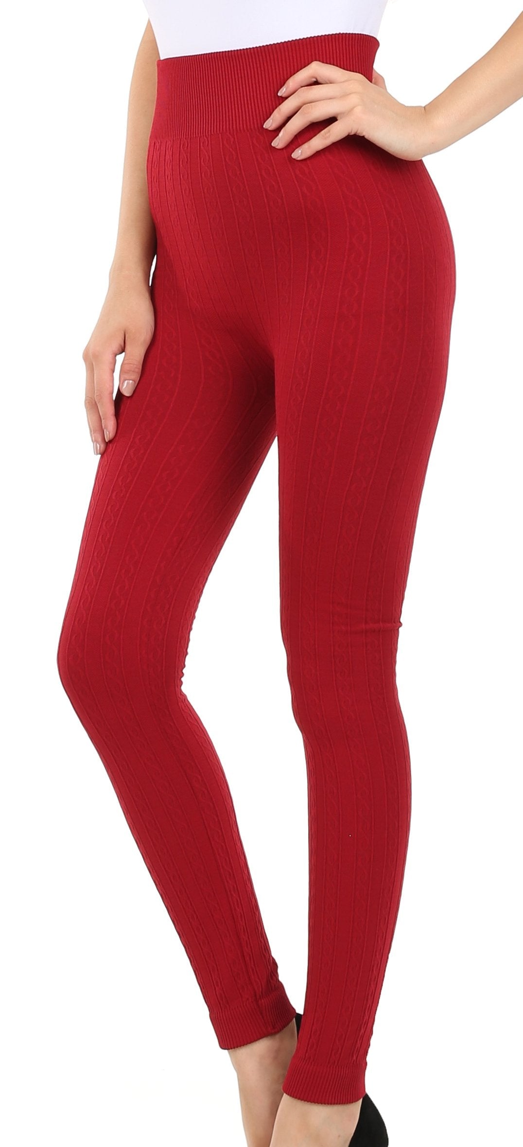Sakkas Cable Knit Fleece Lined Leggings - Concordia Style Boutique