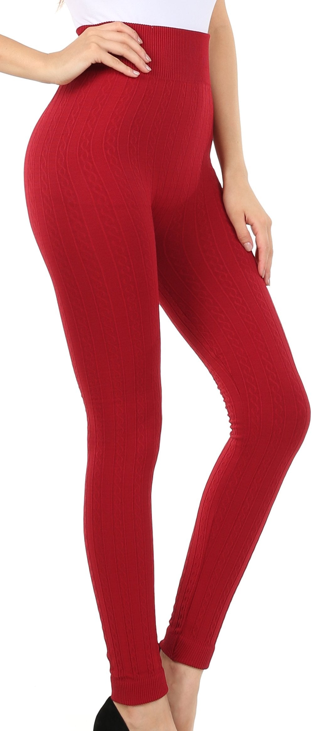 Sakkas Cable Knit Fleece Lined Leggings - Concordia Style Boutique