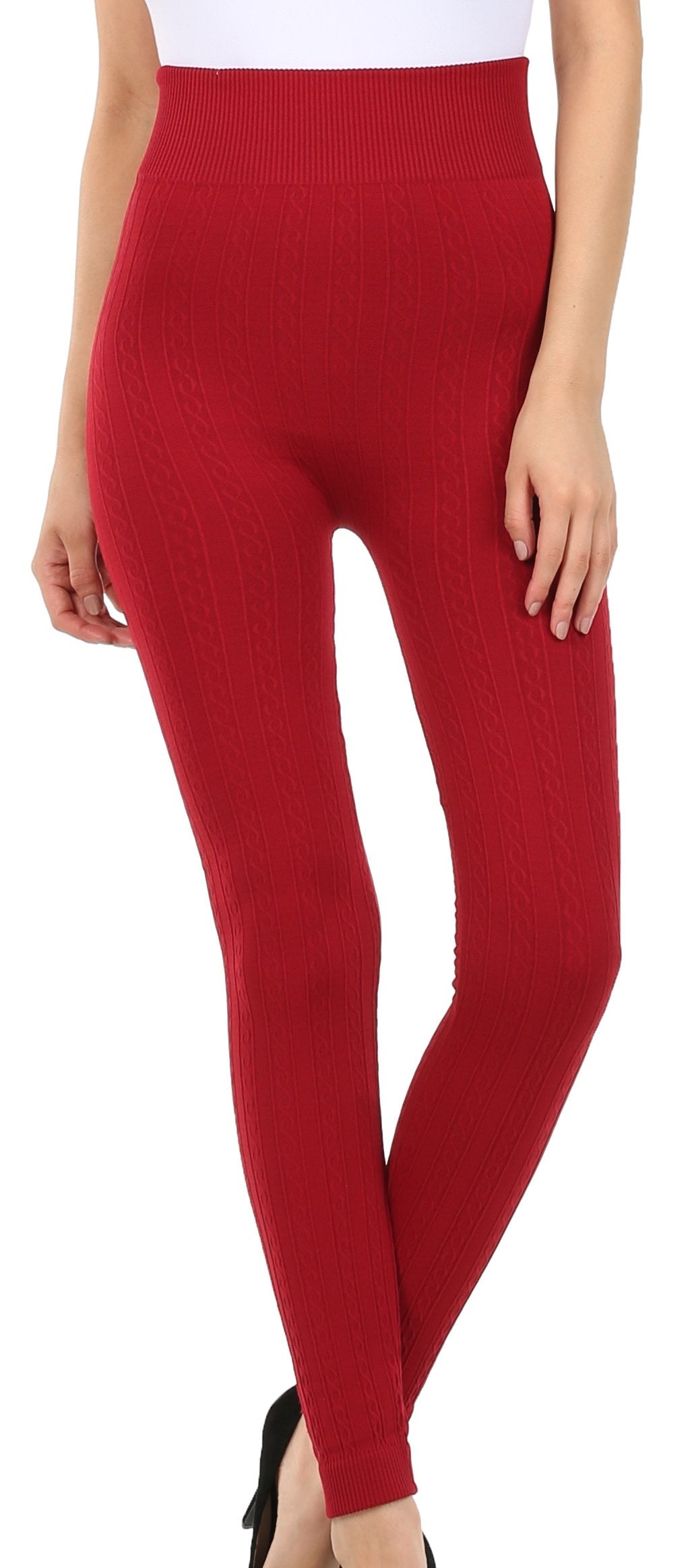 Sakkas Cable Knit Fleece Lined Leggings - Concordia Style Boutique
