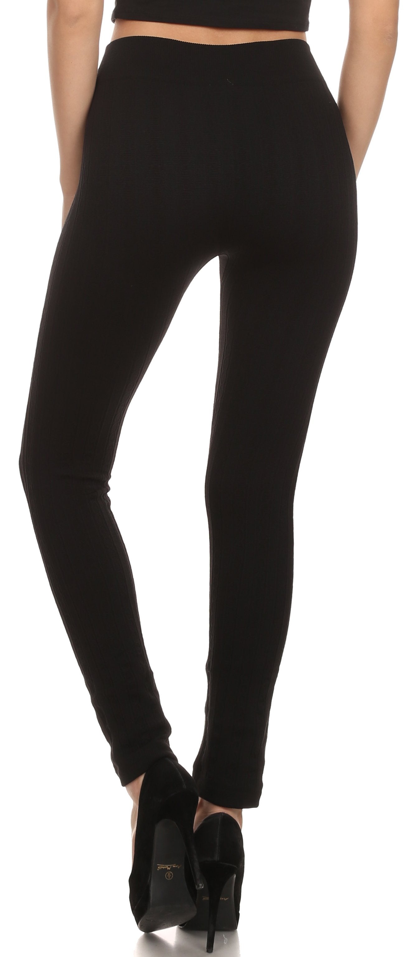 Sakkas Cable Knit Fleece Lined Leggings - Concordia Style Boutique