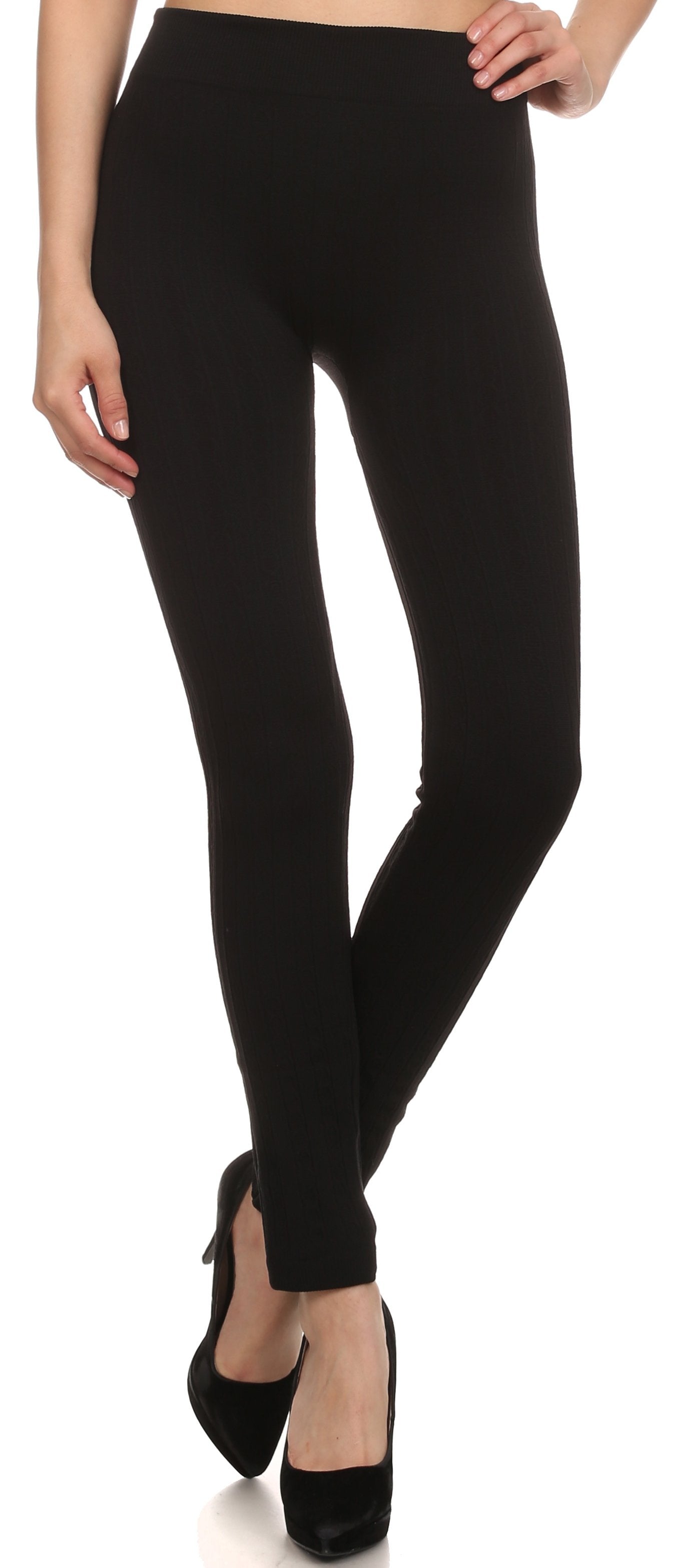 Sakkas Cable Knit Fleece Lined Leggings - Concordia Style Boutique