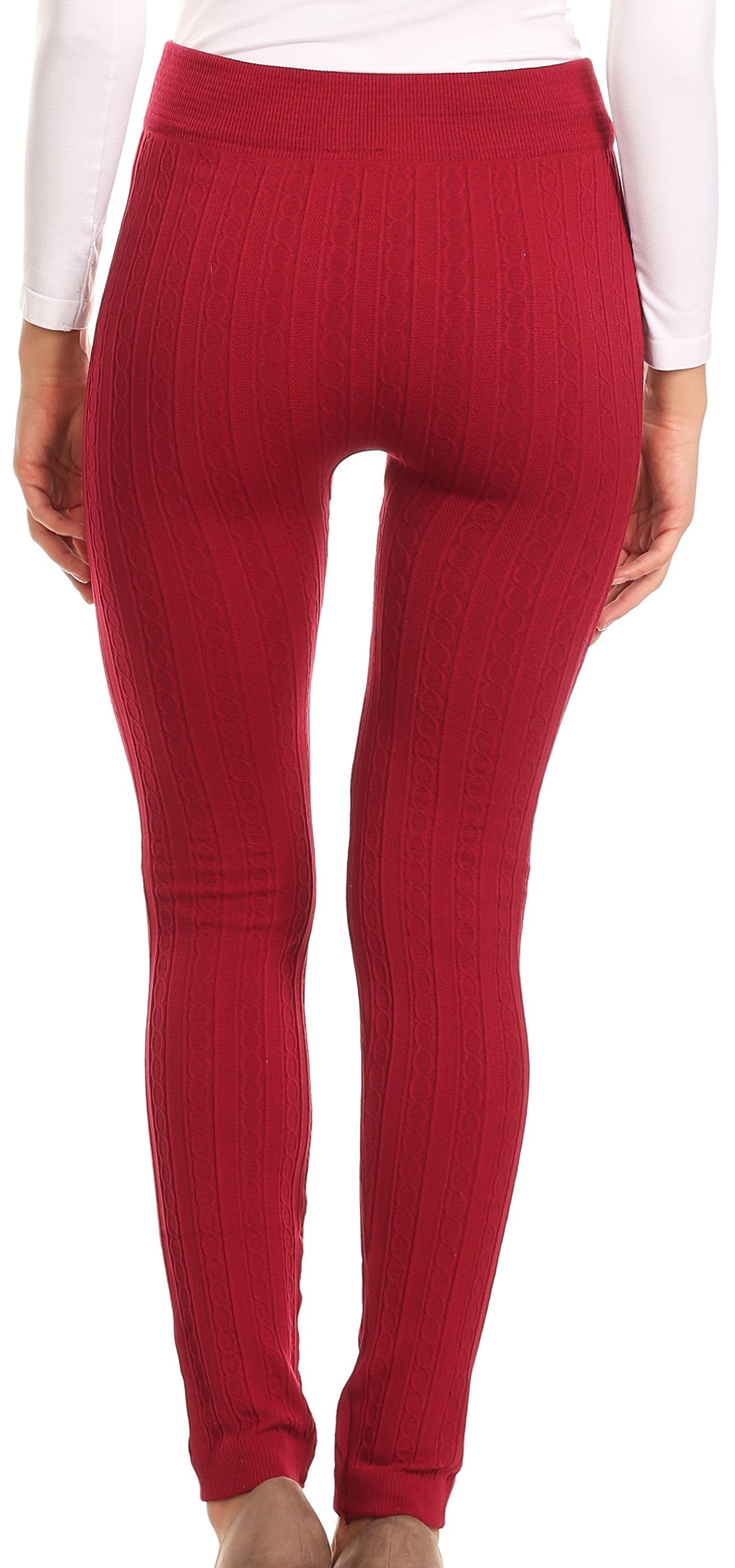Sakkas Cable Knit Fleece Lined Leggings - Concordia Style Boutique