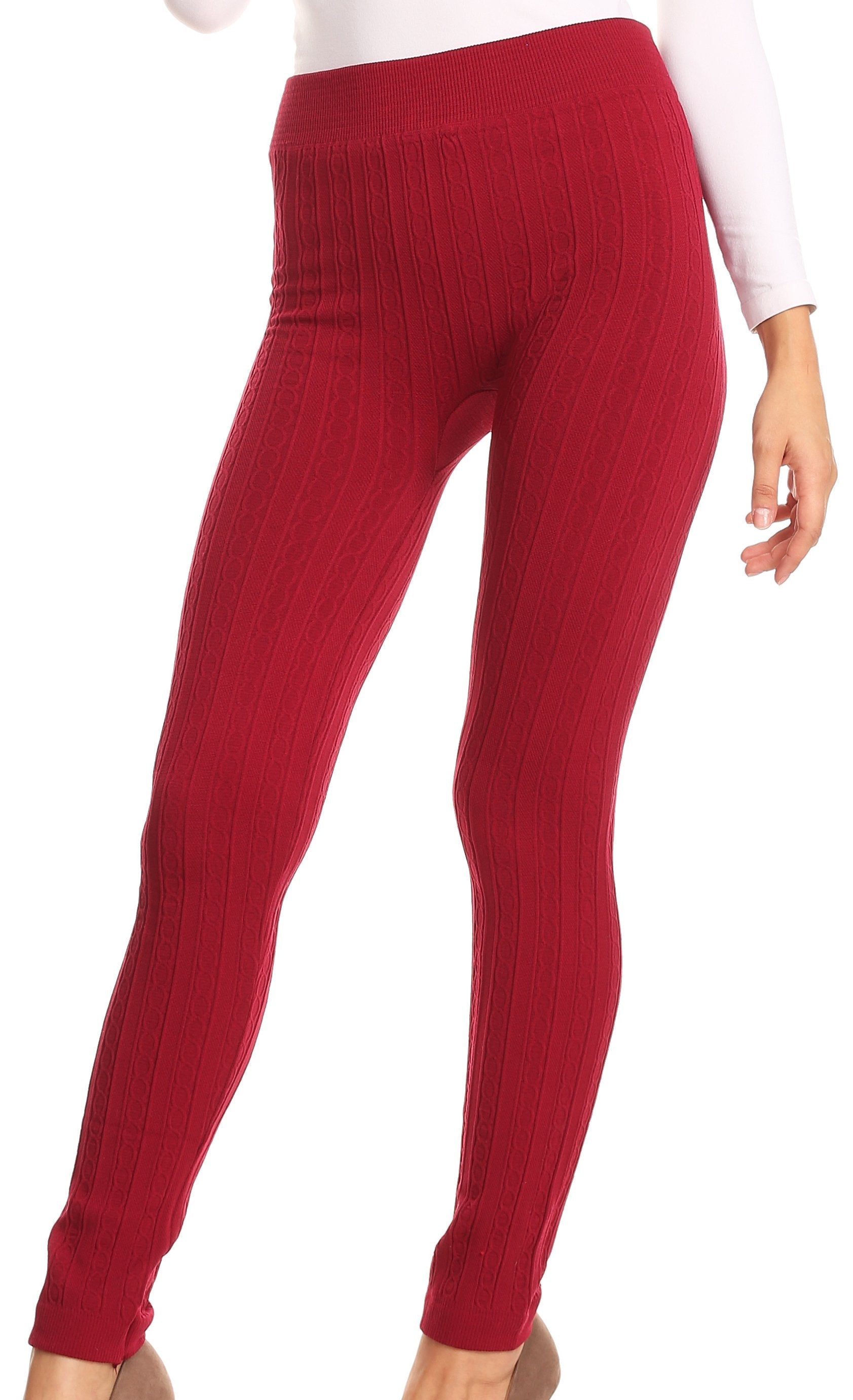 Sakkas Cable Knit Fleece Lined Leggings - Concordia Style Boutique