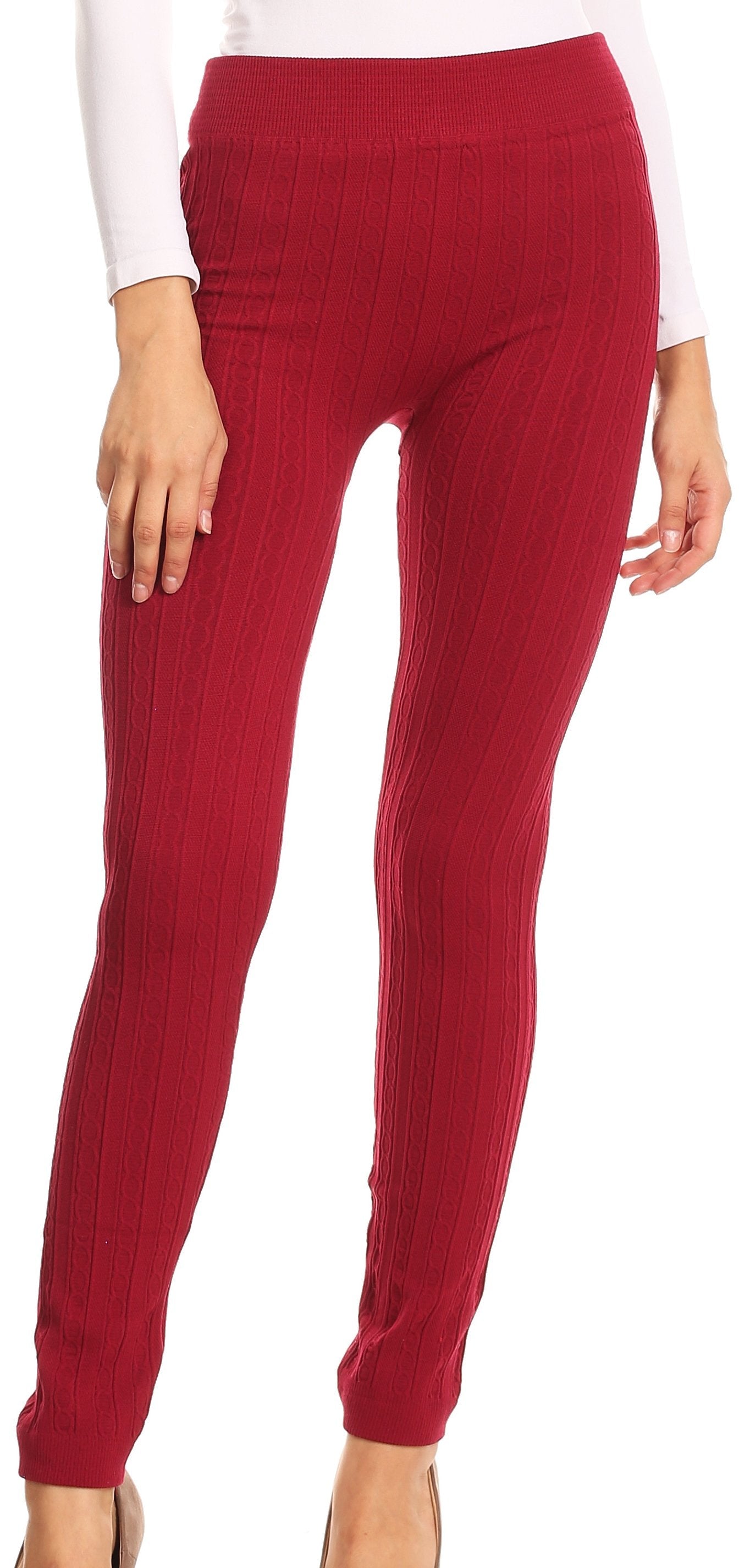 Sakkas Cable Knit Fleece Lined Leggings - Concordia Style Boutique