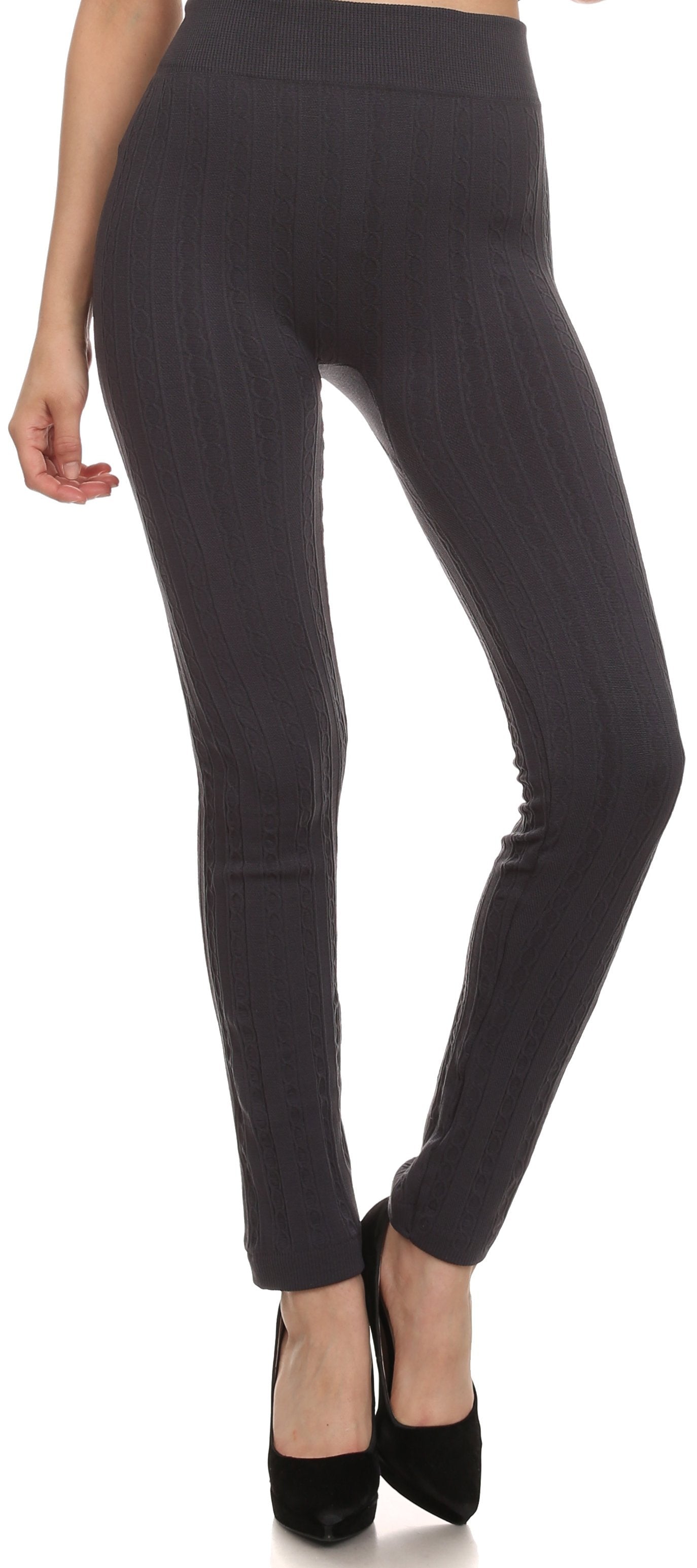 Sakkas Cable Knit Fleece Lined Leggings - Concordia Style Boutique