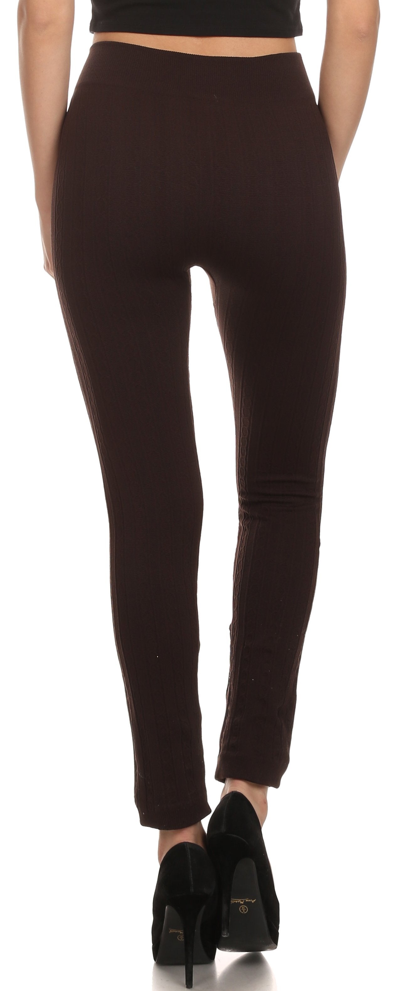 Sakkas Cable Knit Fleece Lined Leggings - Concordia Style Boutique