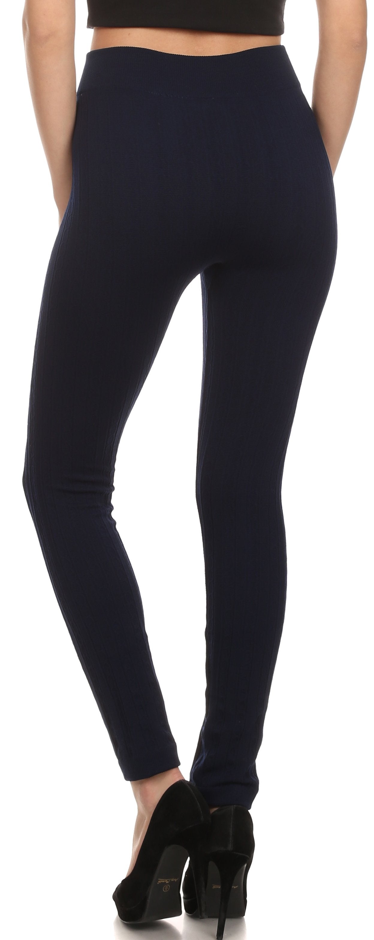 Sakkas Cable Knit Fleece Lined Leggings - Concordia Style Boutique