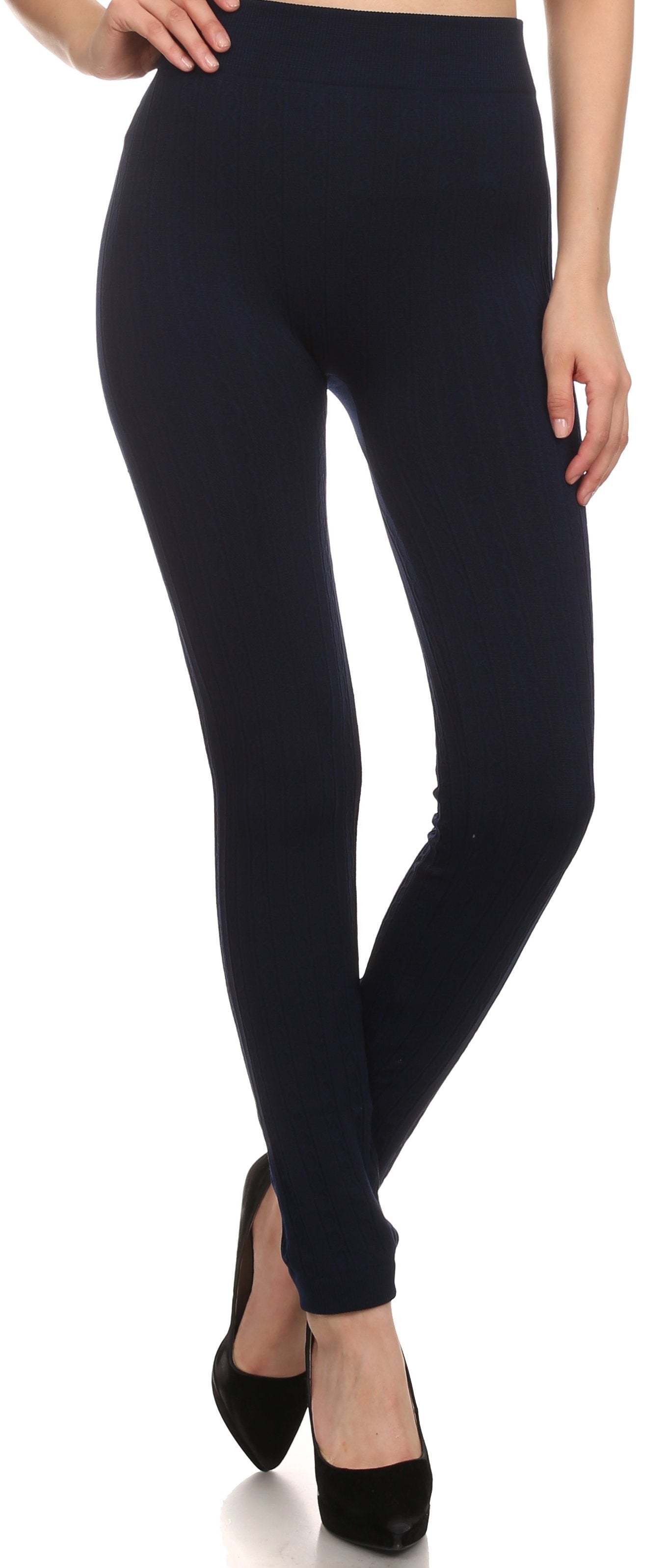 Sakkas Cable Knit Fleece Lined Leggings - Concordia Style Boutique
