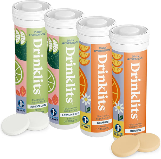 Lemon-Lime & Orange Electrolyte Tablets (4) Tube Bundle | Citrus Daily Hydration Combo Pack - Concordia Style Boutique