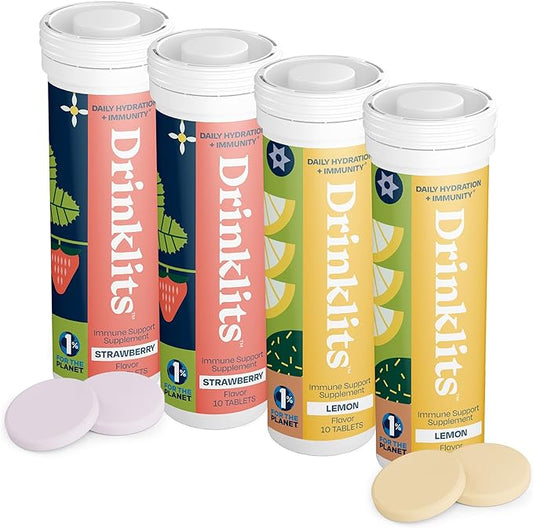 Strawberry & Lemon Daily Immune Support Tablets (4) Tube Bundle - Concordia Style Boutique