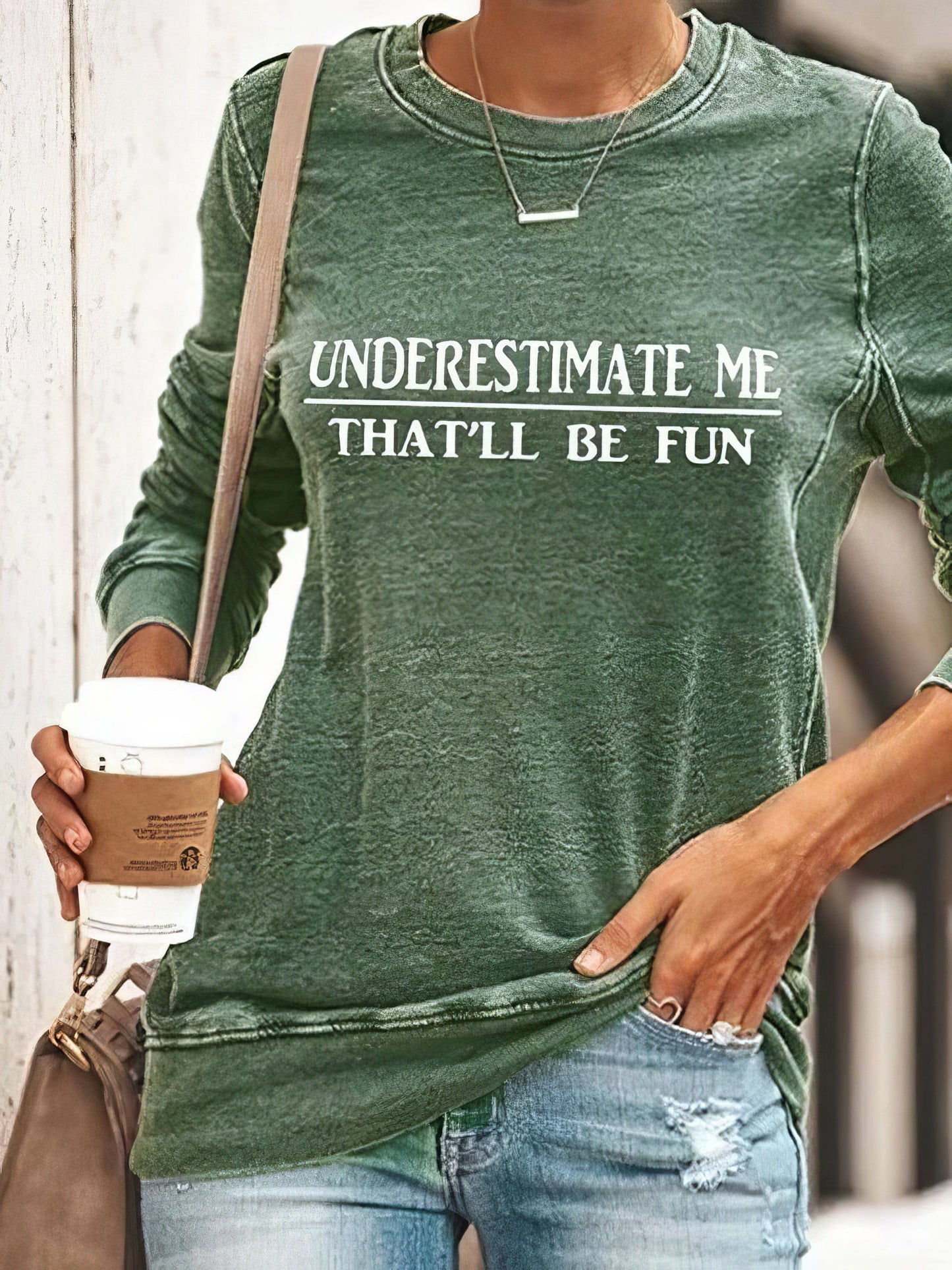 Letter Printed Crewneck Baggy Fit Long Sleeve Tee - Concordia Style Boutique