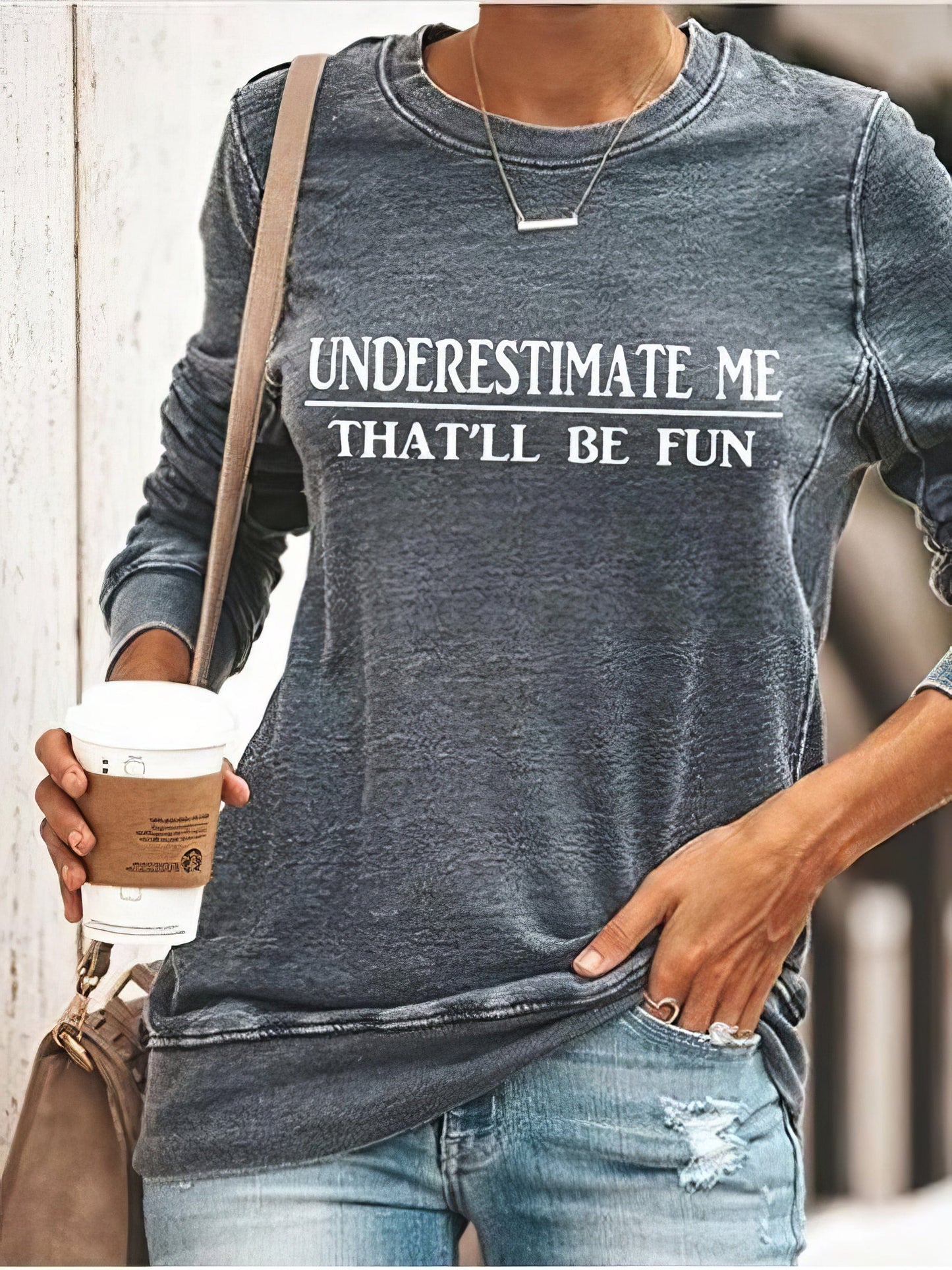Letter Printed Crewneck Baggy Fit Long Sleeve Tee - Concordia Style Boutique