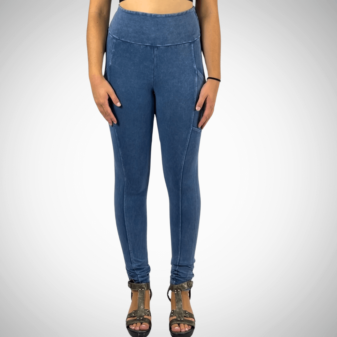 A Perfect Fit Mineral Washed Pocket Leggings Made in USA - Concordia Style Boutique