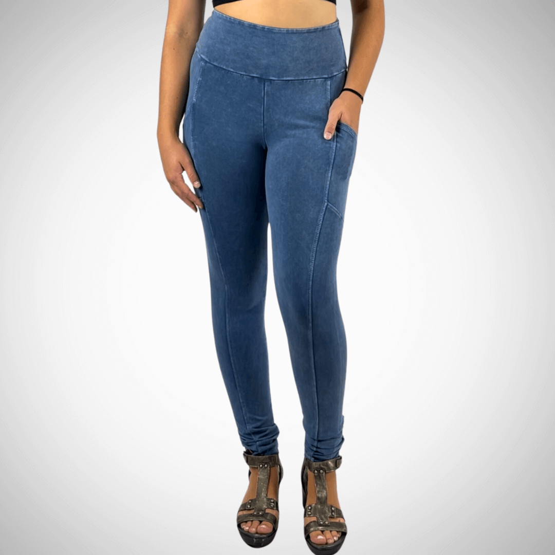 A Perfect Fit Mineral Washed Pocket Leggings Made in USA - Concordia Style Boutique