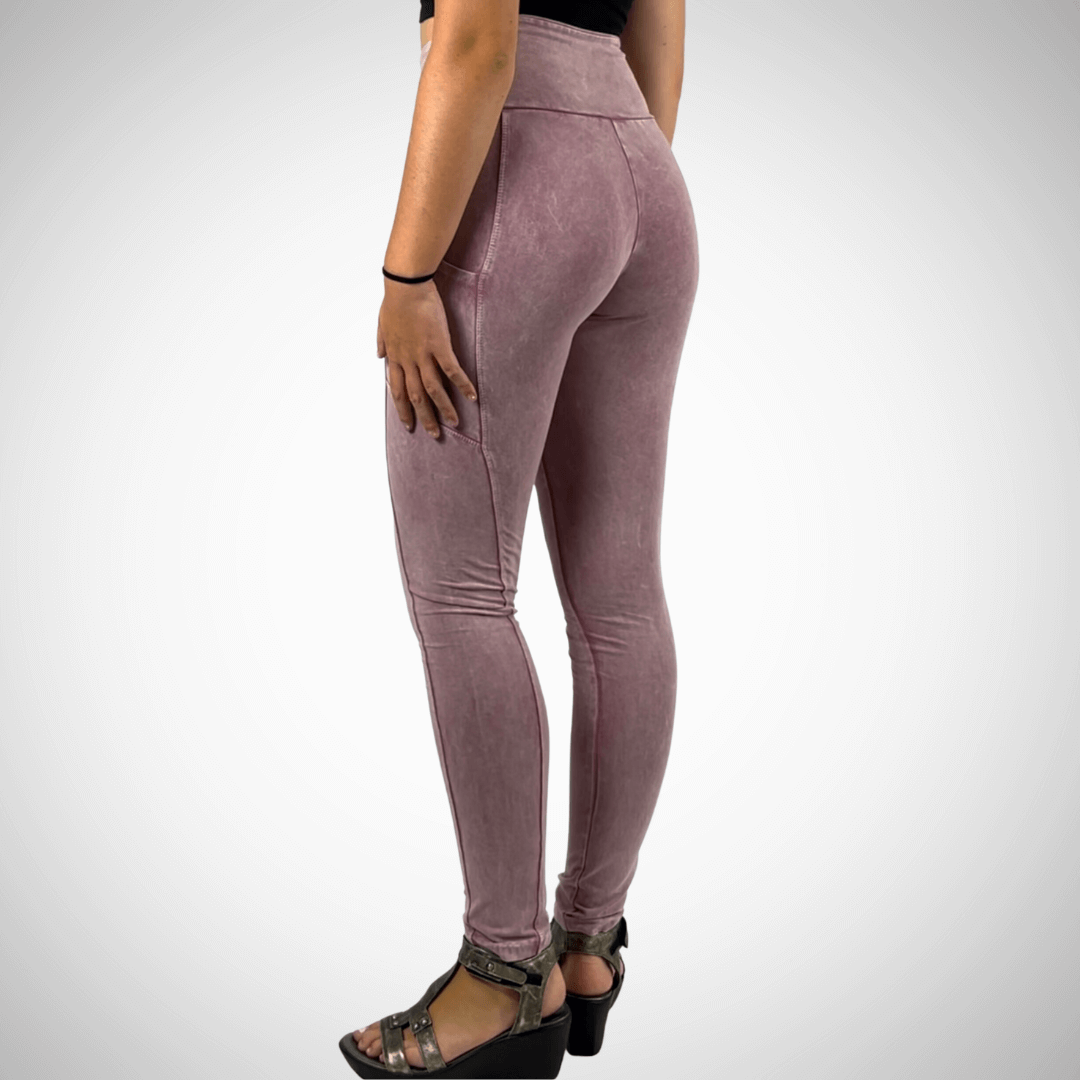 A Perfect Fit Mineral Washed Pocket Leggings Made in USA - Concordia Style Boutique