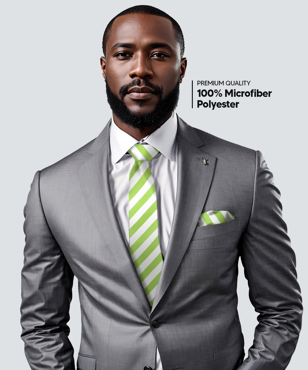 Vittorio Farina Men's Striped Satin Necktie & Pocket Square