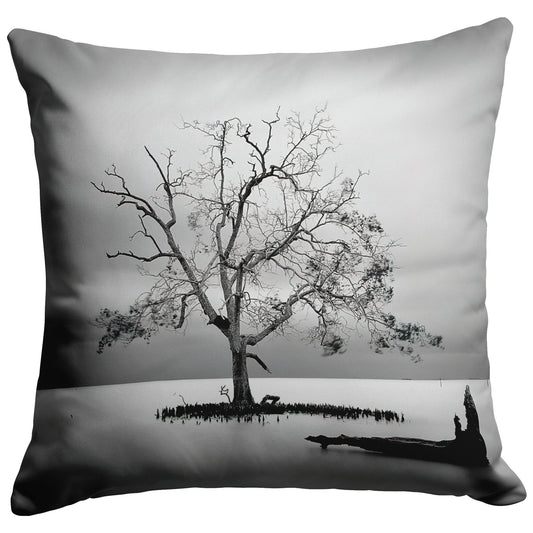 "Lone Tree in Water" Throw Pillow