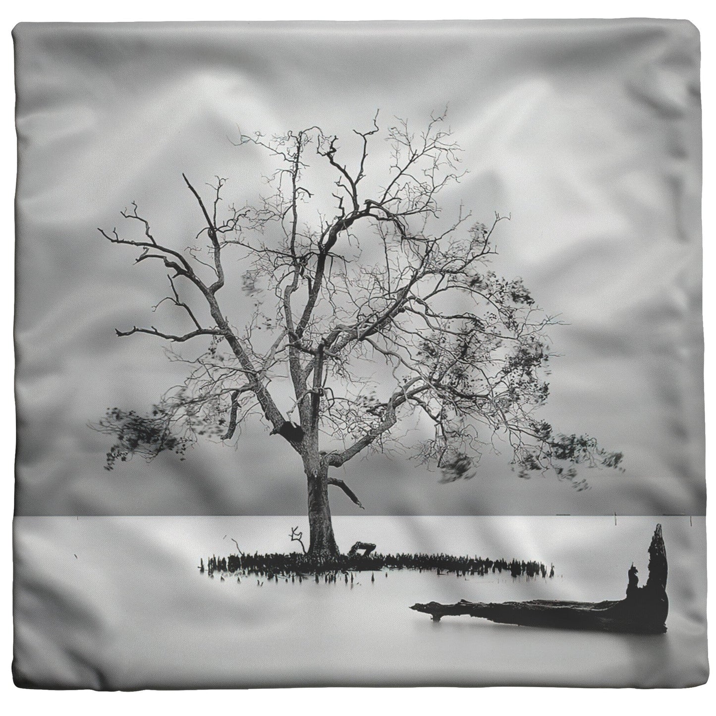 "Lone Tree in Water" Throw Pillow