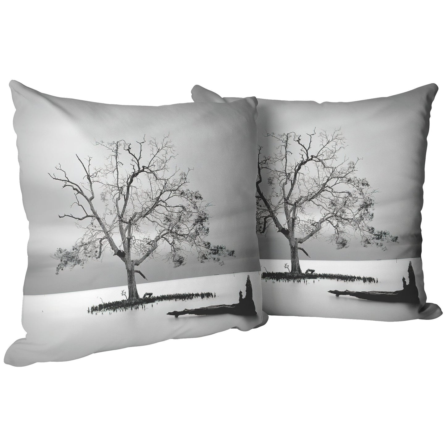 "Lone Tree in Water" Throw Pillow