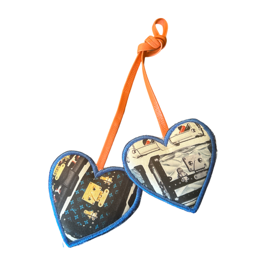 Petite Malle Scarf Double Heart Bag Charm