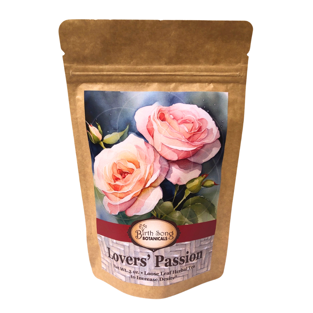 Lovers' Passion Herbal Tea, Blended with Organic Rose Petals, To Support Healthy Sensuality, A Lovers Gift 3 oz. - Concordia Style Boutique