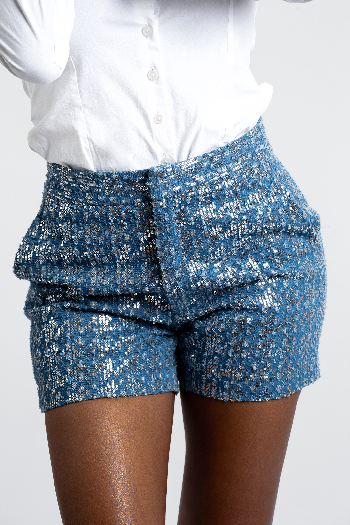 Lucy Sequin Denim Shorts