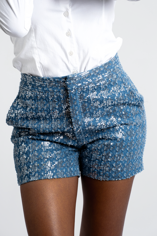 Lucy Sequin Denim Shorts