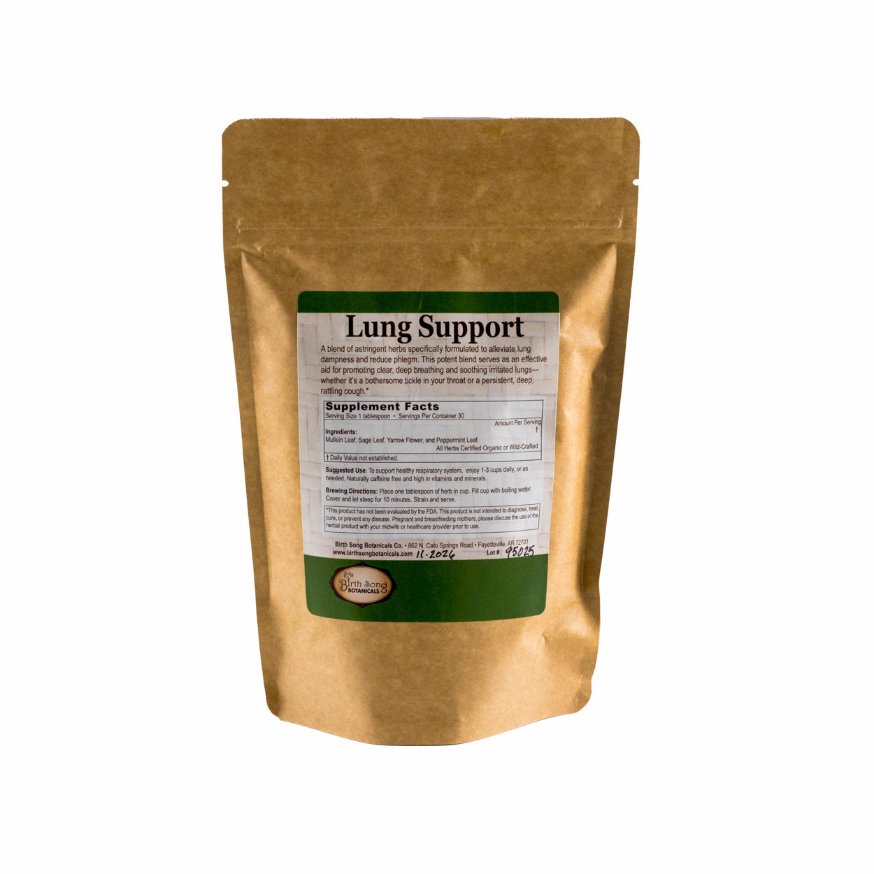 Lung Support Herbal Tea for Bronchial Wellness, Respiratory and Immune Support for Clear Breathing* 3 oz. - Concordia Style Boutique